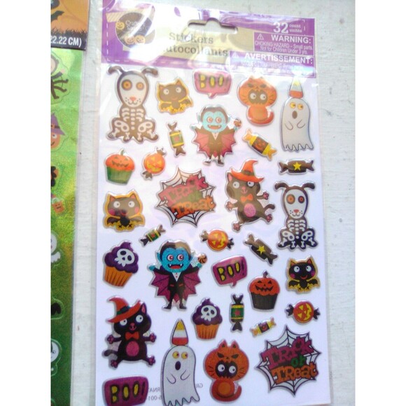 2 sheets Halloween Stickers Puffy & Shimmer Stickers 40 & 32 New in package - Picture 2 of 7